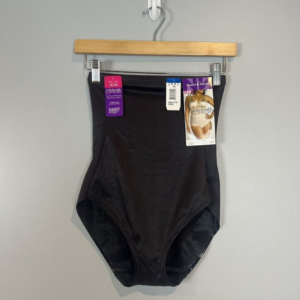 Naomi & Nicole 7775 Unbelievable Comfort Plus Hi-Waist Shaping Brief 1X New